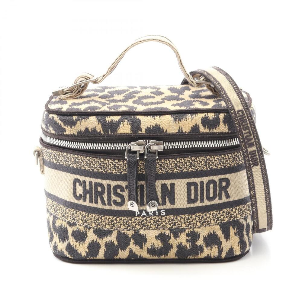 Dior Vanity TRAVEL Handbag Beige Canvas Black Tan - Picture 2 of 8